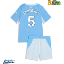 Manchester City Elliot Anderson #5 Hjemmedraktsett Barn 2026-27 Kortermet (+ Korte bukser)